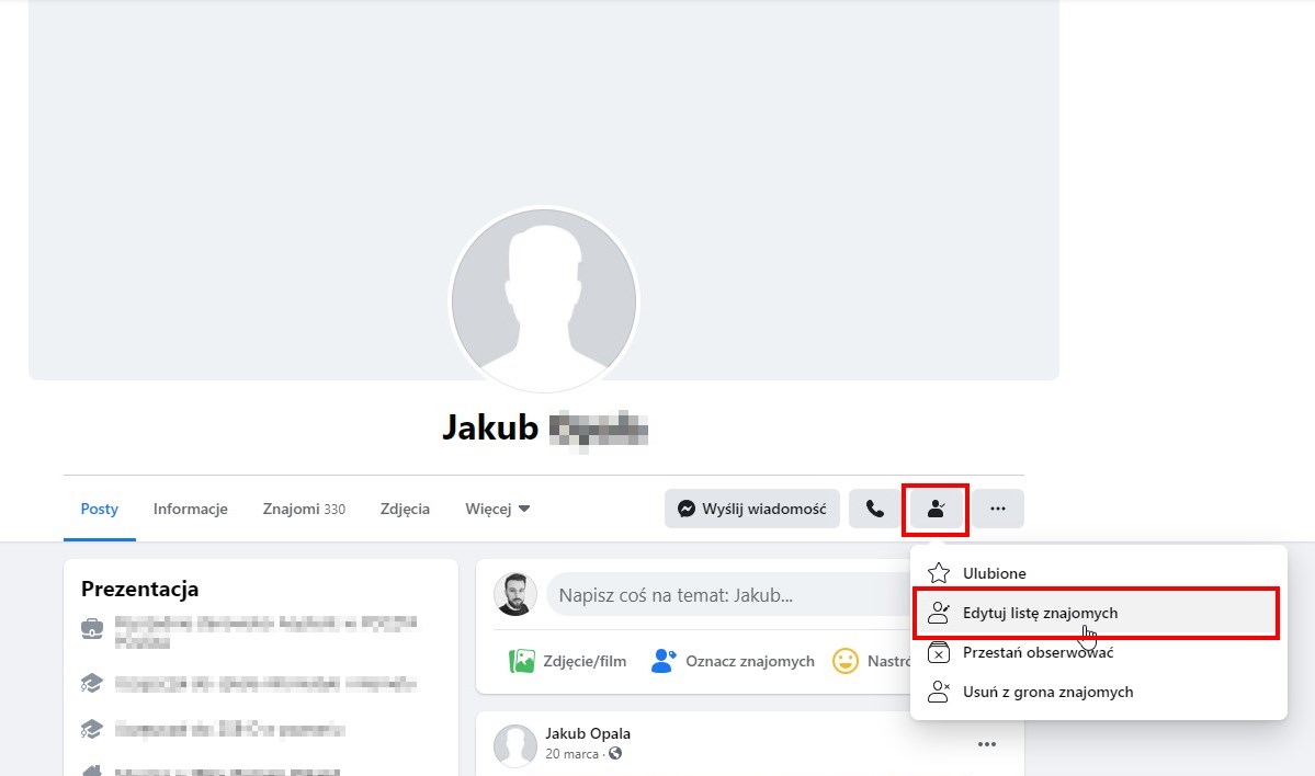 Jak ograniczyć widoczność postów dla jednej osoby?