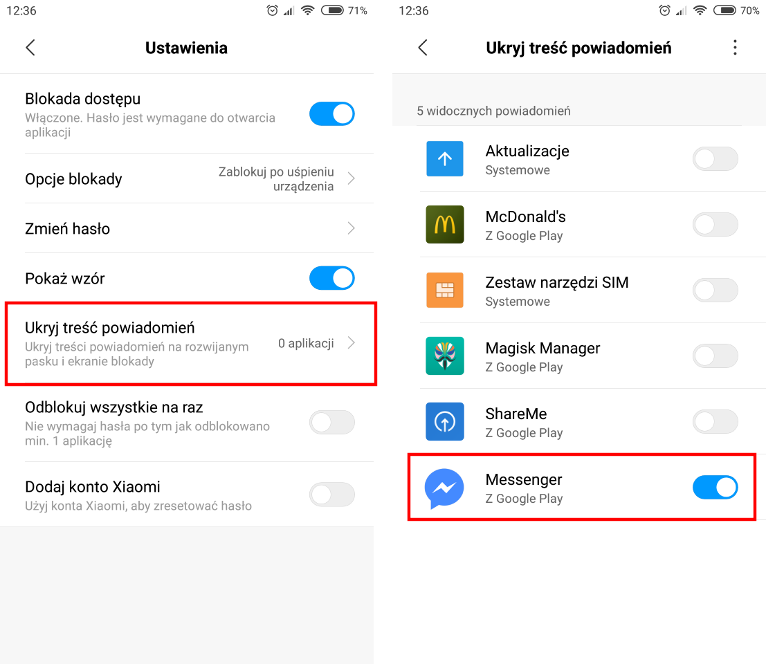 Jak ukryć wiadomości w Xiaomi?