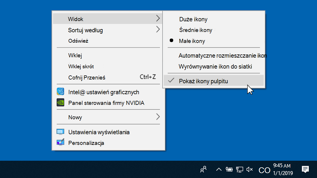 Jak uzyskać ukryte ikony pulpitu?