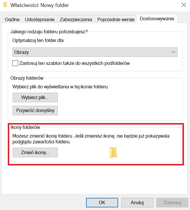 Jak zmienić ikonę folderu?