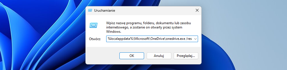 Jak ręcznie zresetować Onedrive?