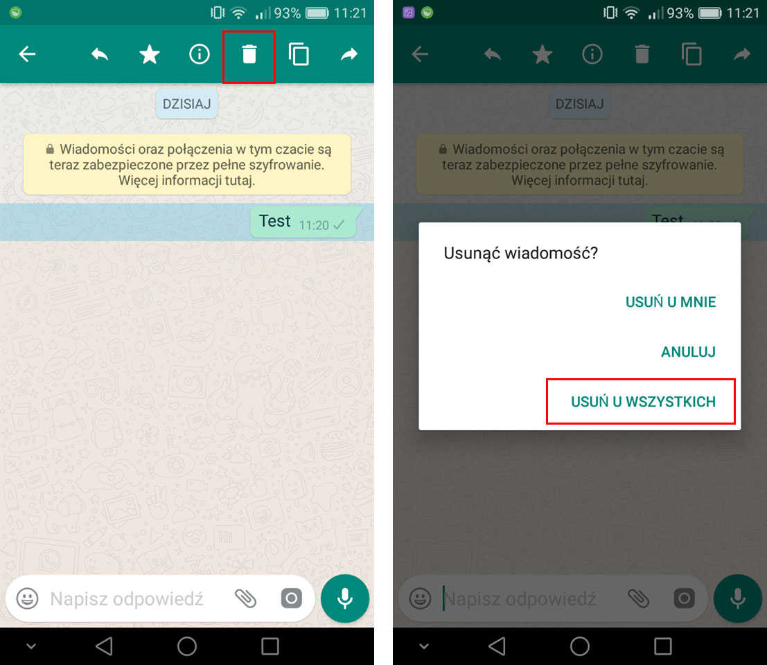 Jak usunąć wiadomość z WhatsApp w iphone?