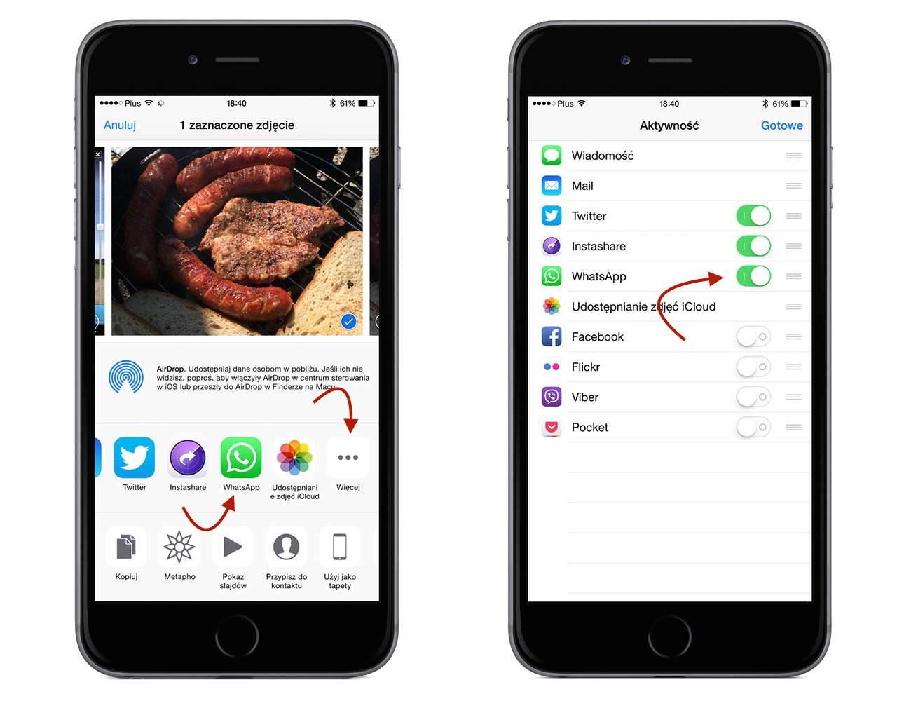 Jak wysłać zdjęcie z iphone na WhatsApp?
