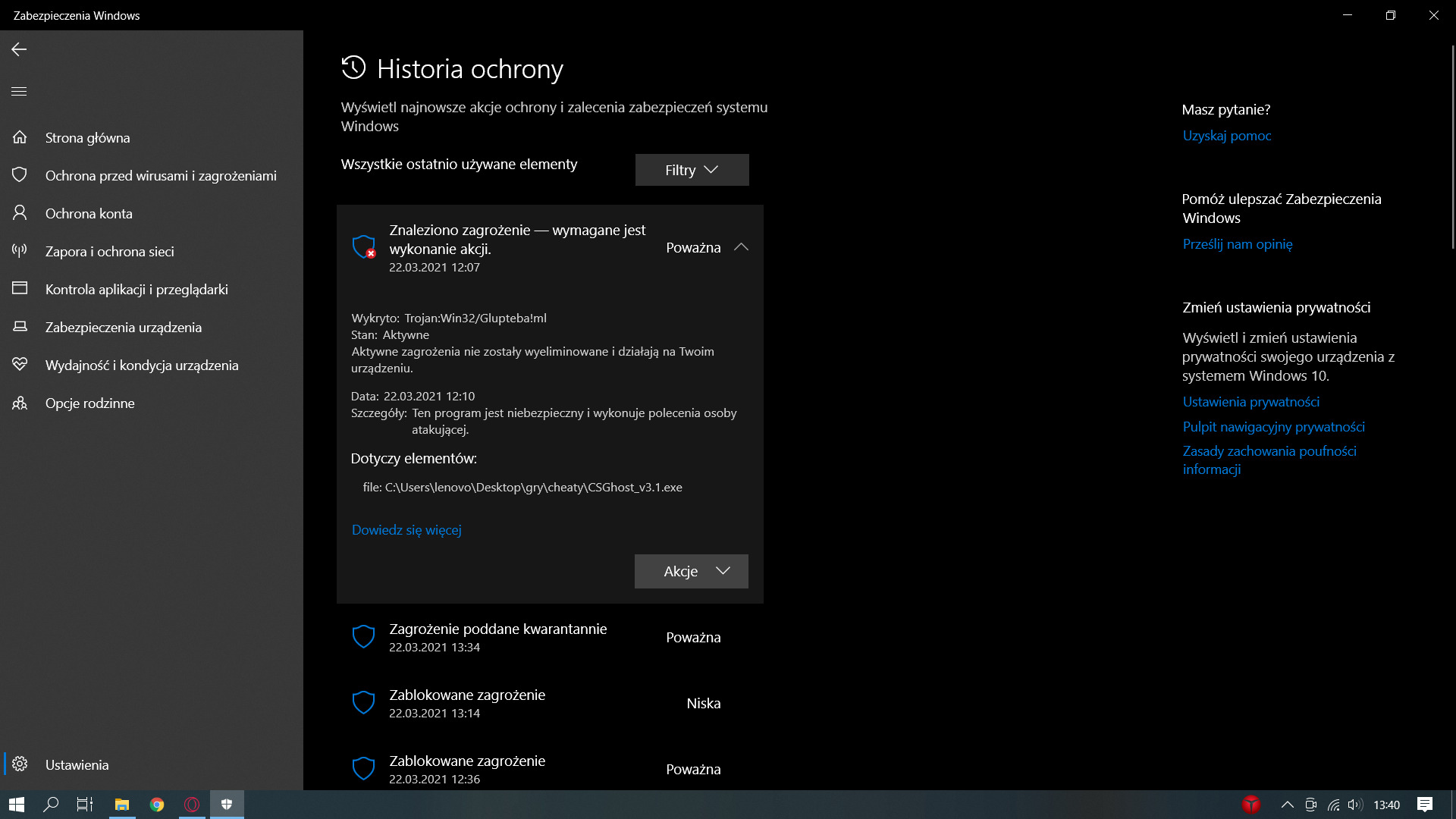 Czy Windows Defender wykrywa trojana?
