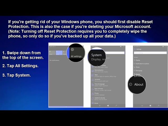 How do I turn off reset protection on my Microsoft phone?