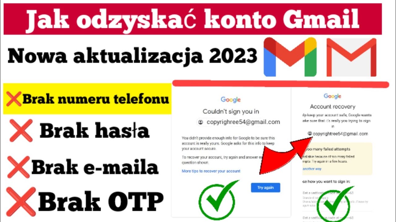 Jak odzyskać konto Google bez numeru telefonu i maila?