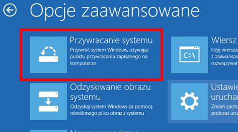 Jak wymusić Przywracanie systemu?