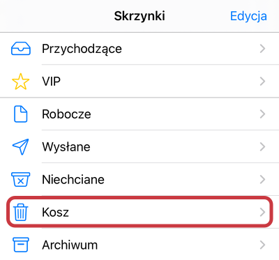Czy jest Kosz w iPhone?
