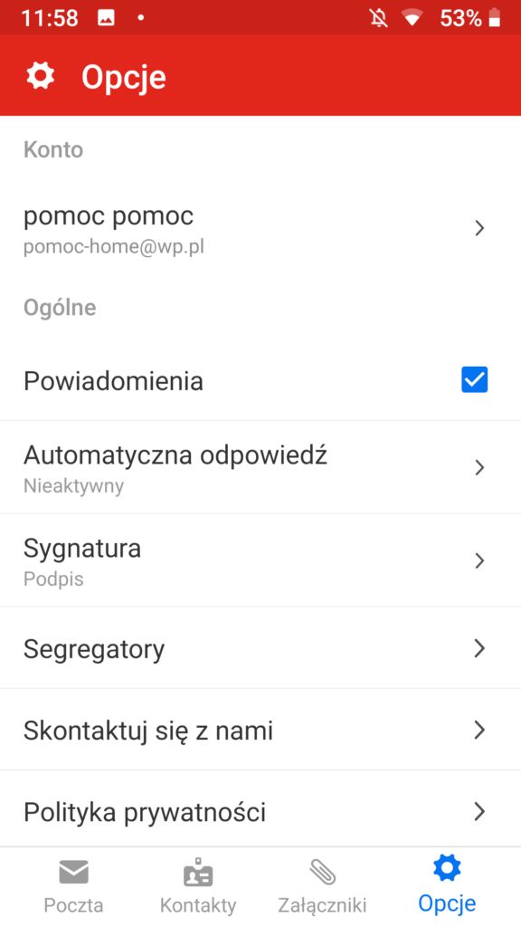 Gdzie są ustawienia poczty WP?