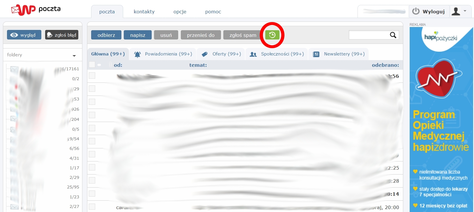 Jak odświeżyć pocztę WP?