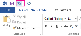 Jak przywrócić cofnięcie?