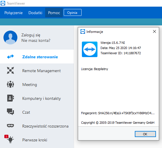 Jak sprawdzić wersję TeamViewer?