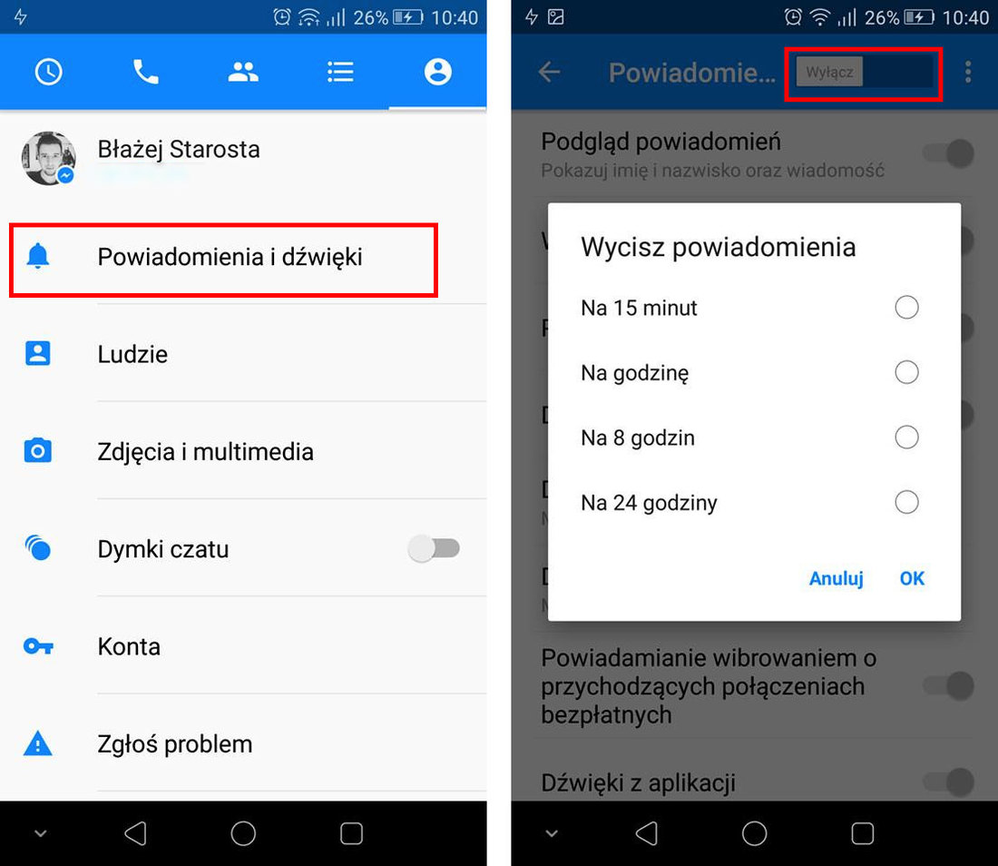 Jak przywrócić powiadomienia na Messengerze?