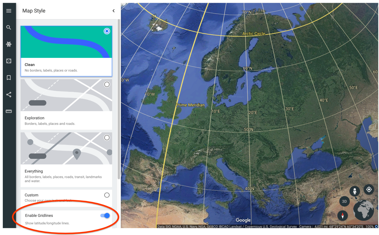 Jak włączyć siatkę geograficzną w Google Maps?
