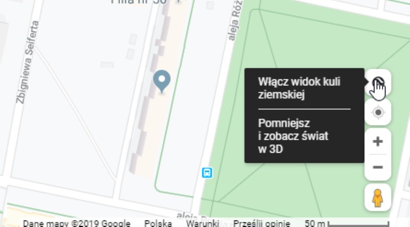 Jak włączyć widok kuli ziemskiej?