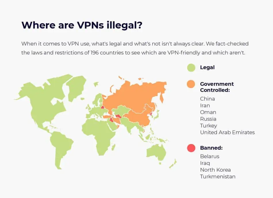 W jakich krajach VPN jest nielegalny?
