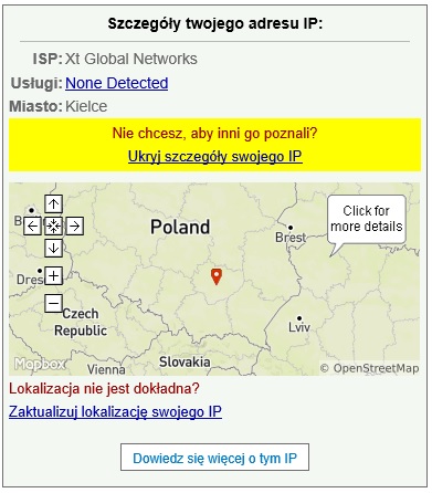 Czy IP pokazuje lokalizację?