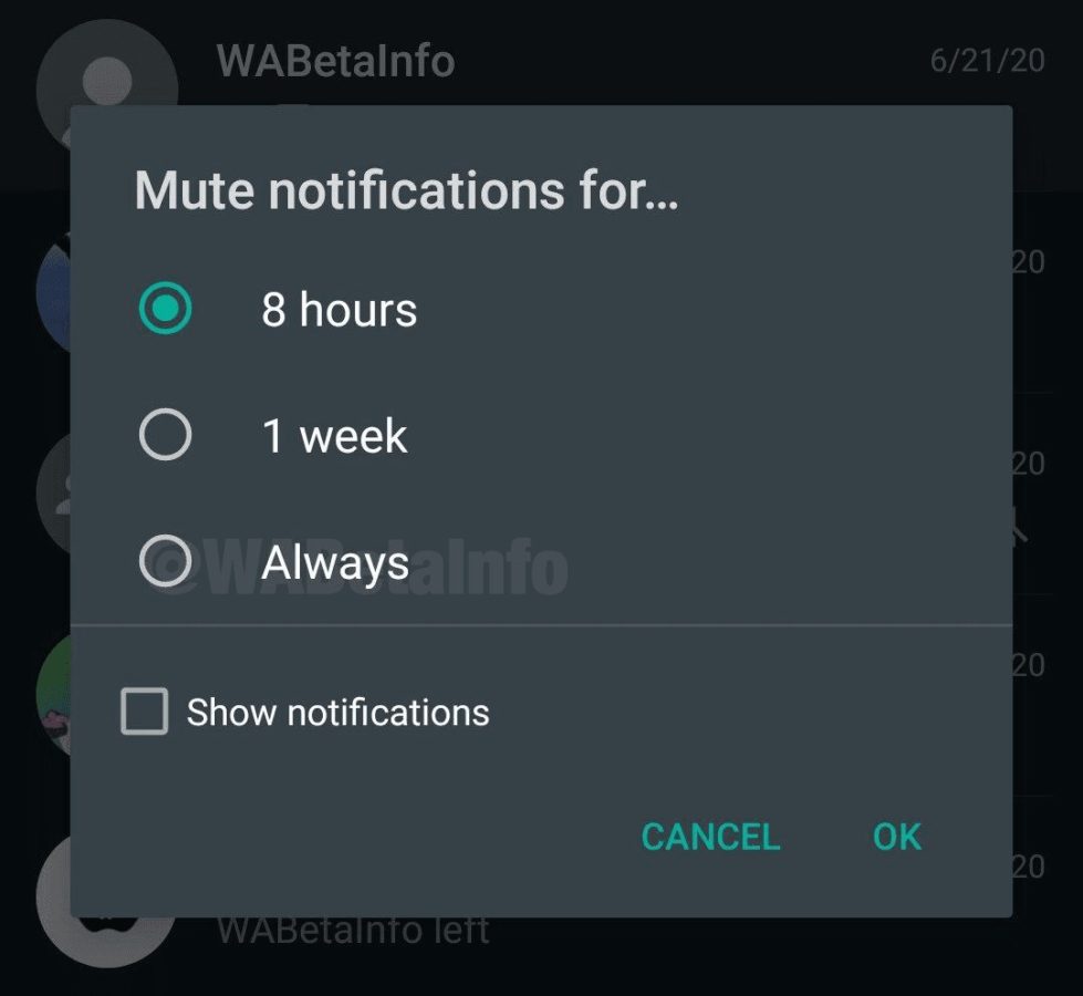 Czy na WhatsApp widac wyciszenie?