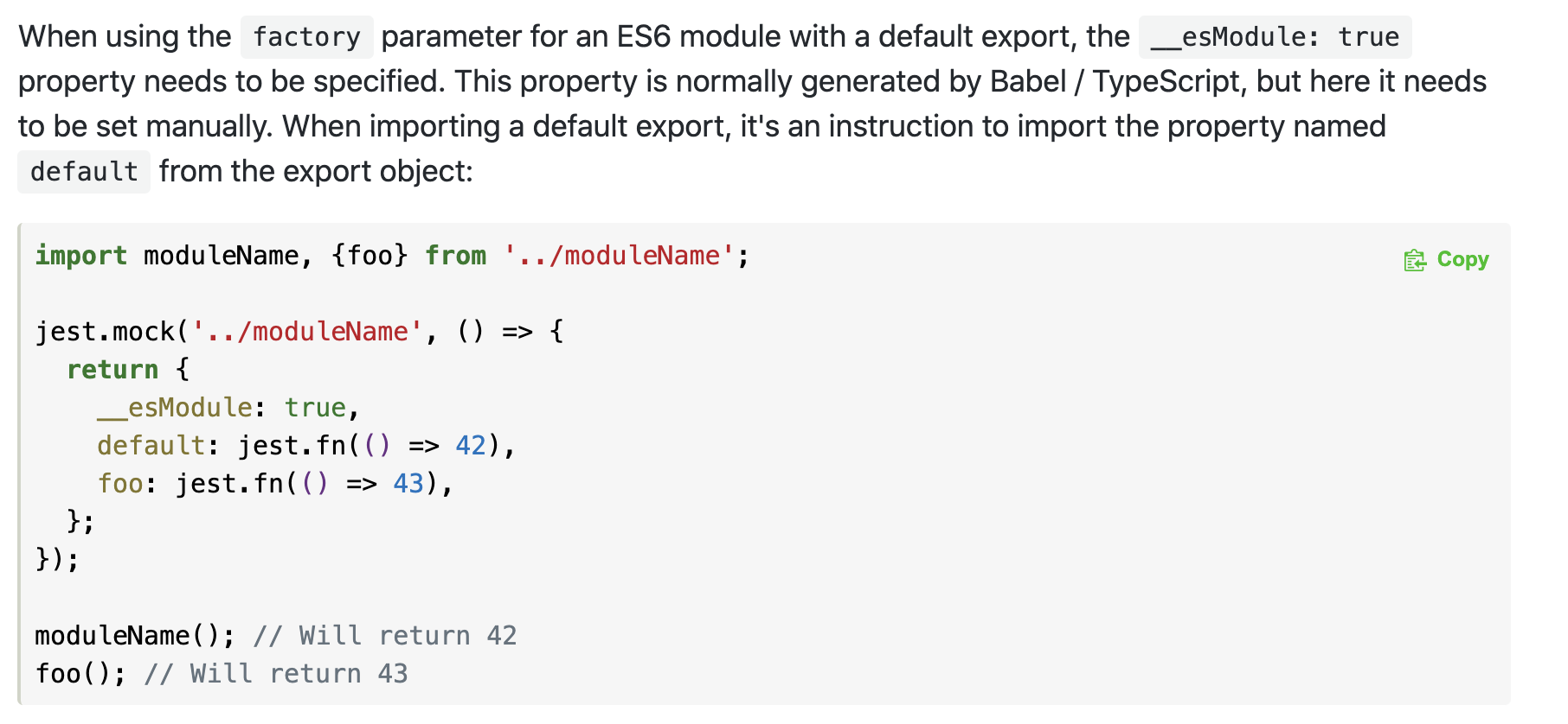 How do you mock a property of a module in Jest?