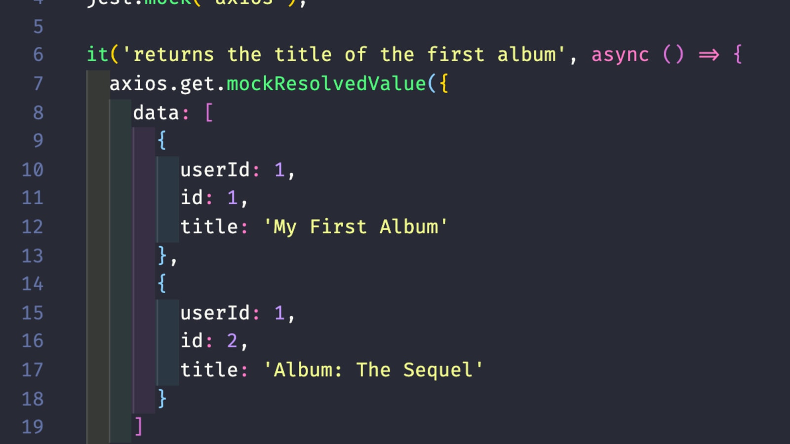 How to create mock data in Jest?