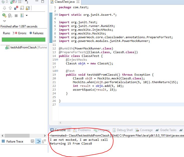 How to mock a method call in Mockito?