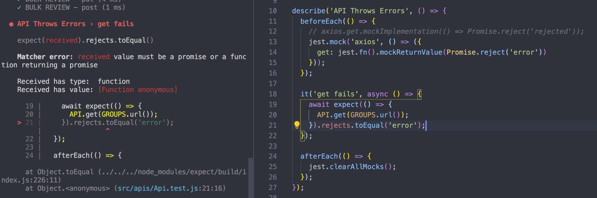 How to mock catch error in Jest?