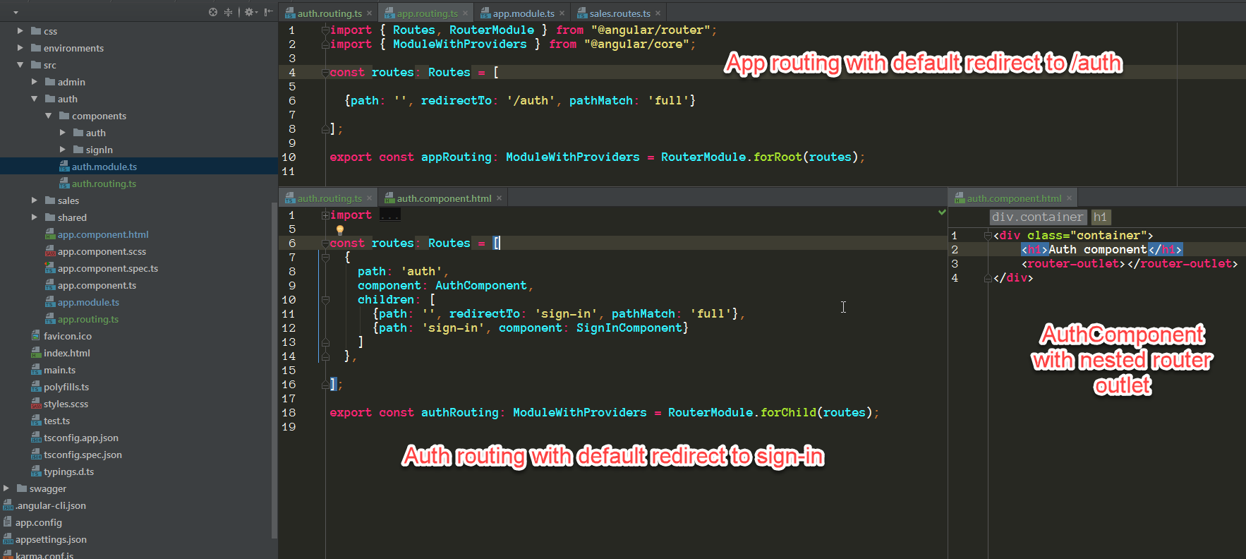 How to redirect in Angular router?