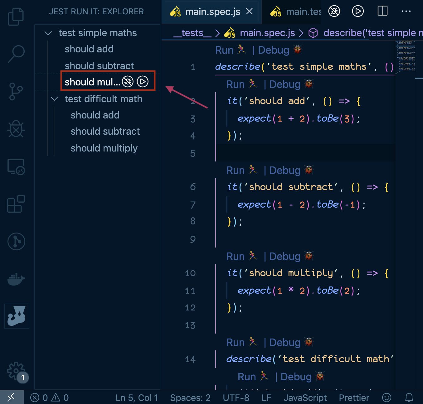 How to to test only one component in jest?