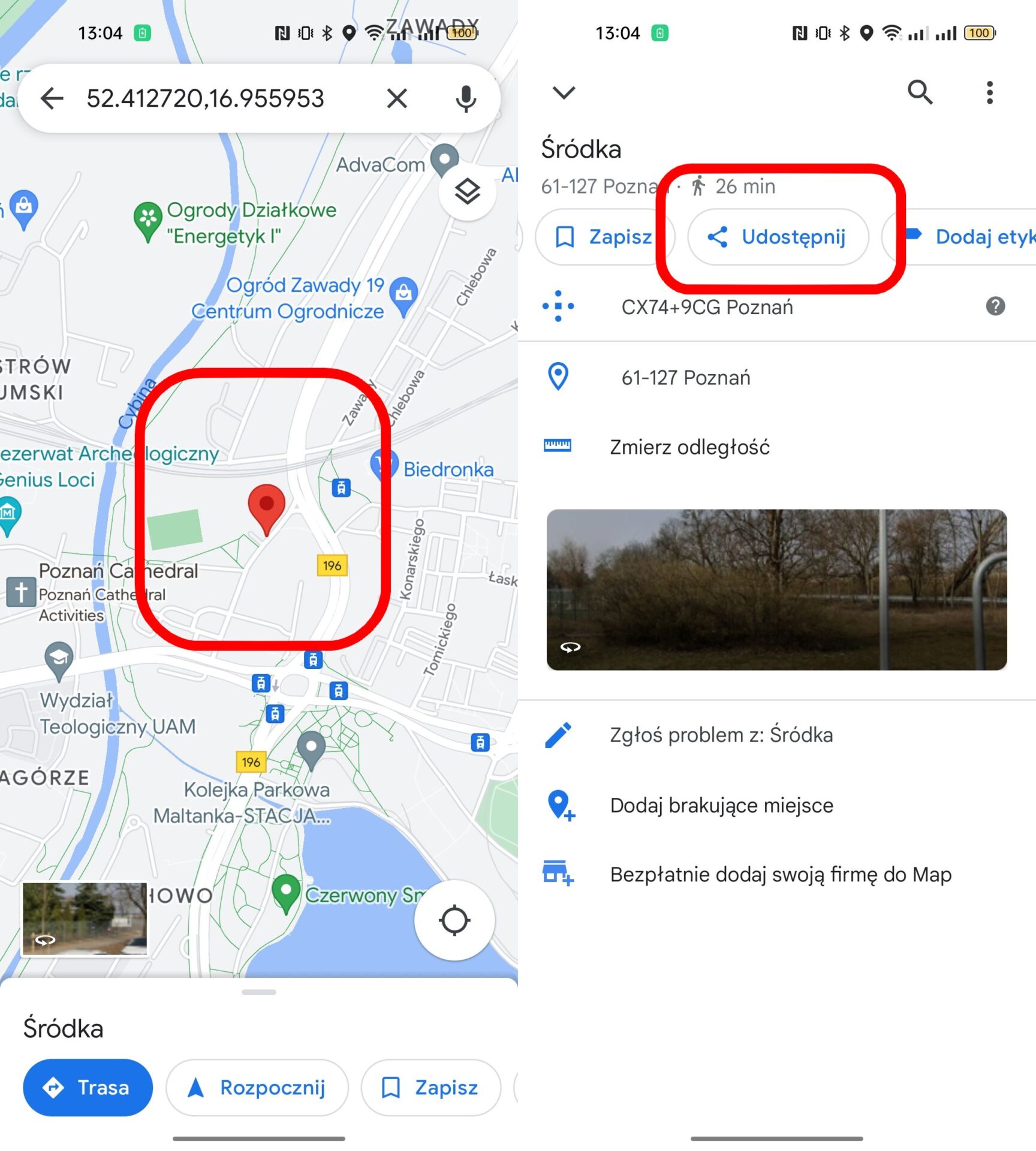 Jak Przypiac lokalizację w Google Maps?