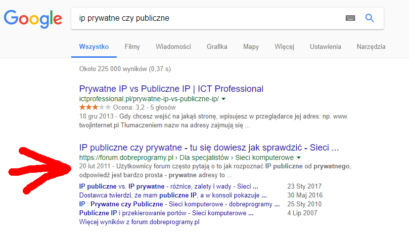 Jak sprawdzić czy mam publiczny adres IP?
