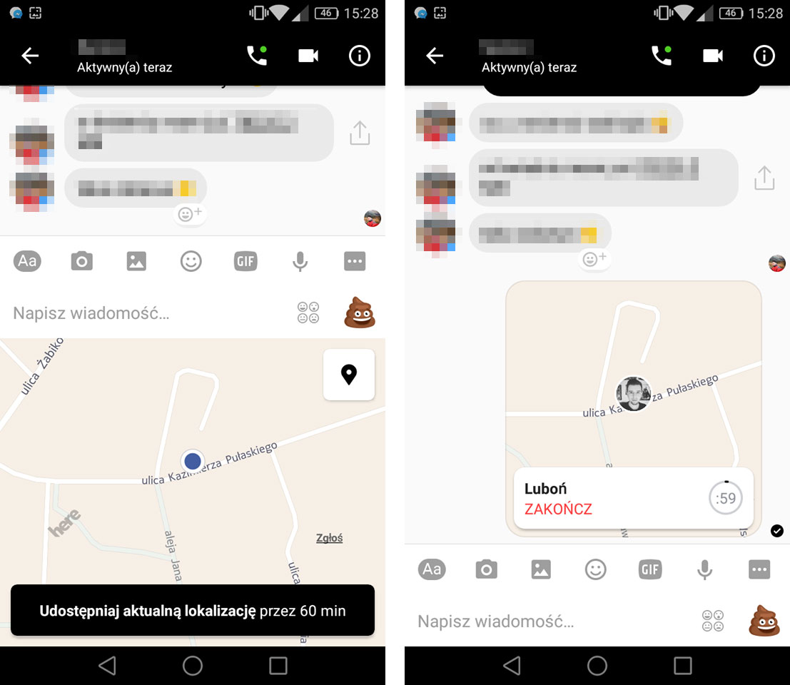 Jak udostępniać lokalizację Messenger?