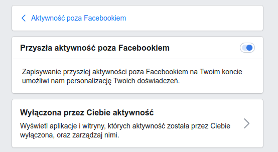 Jak włączyć aktywność poza FB?