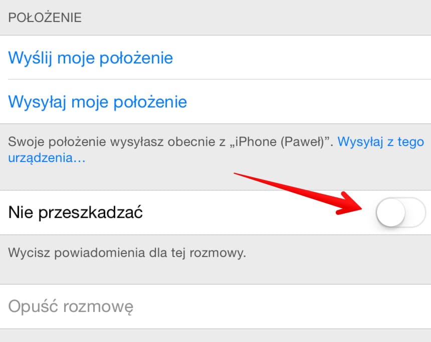 Jak wyciszyc powiadomienia od osoby?