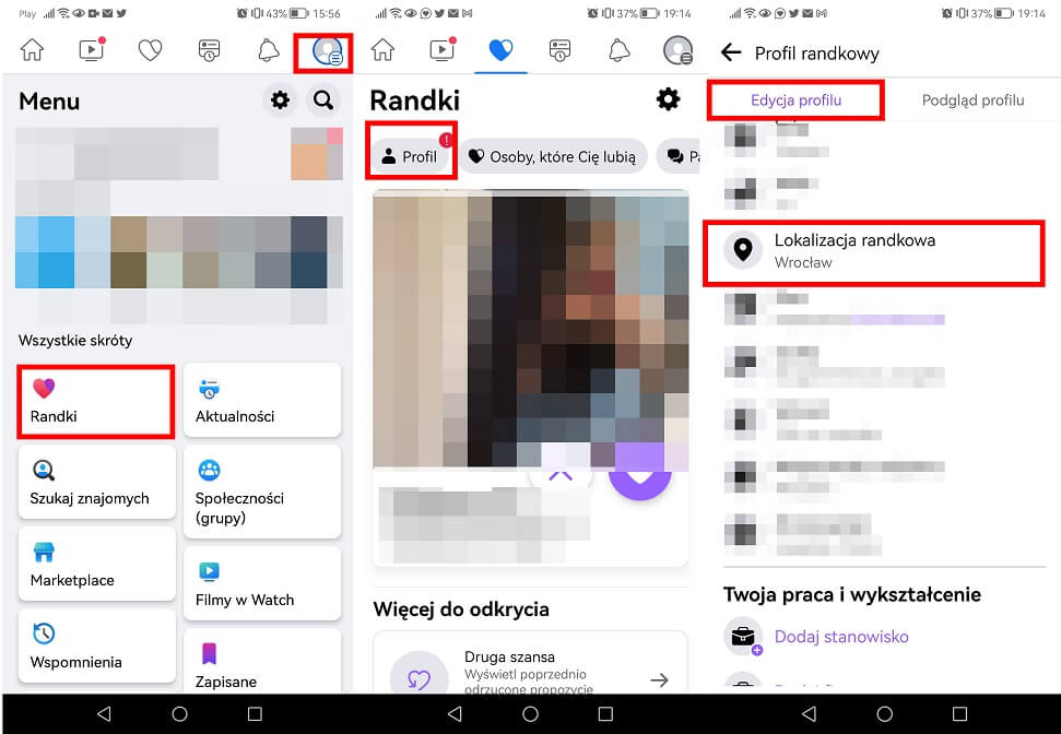 Jak zmienić lokalizację na Facebooku Randki?