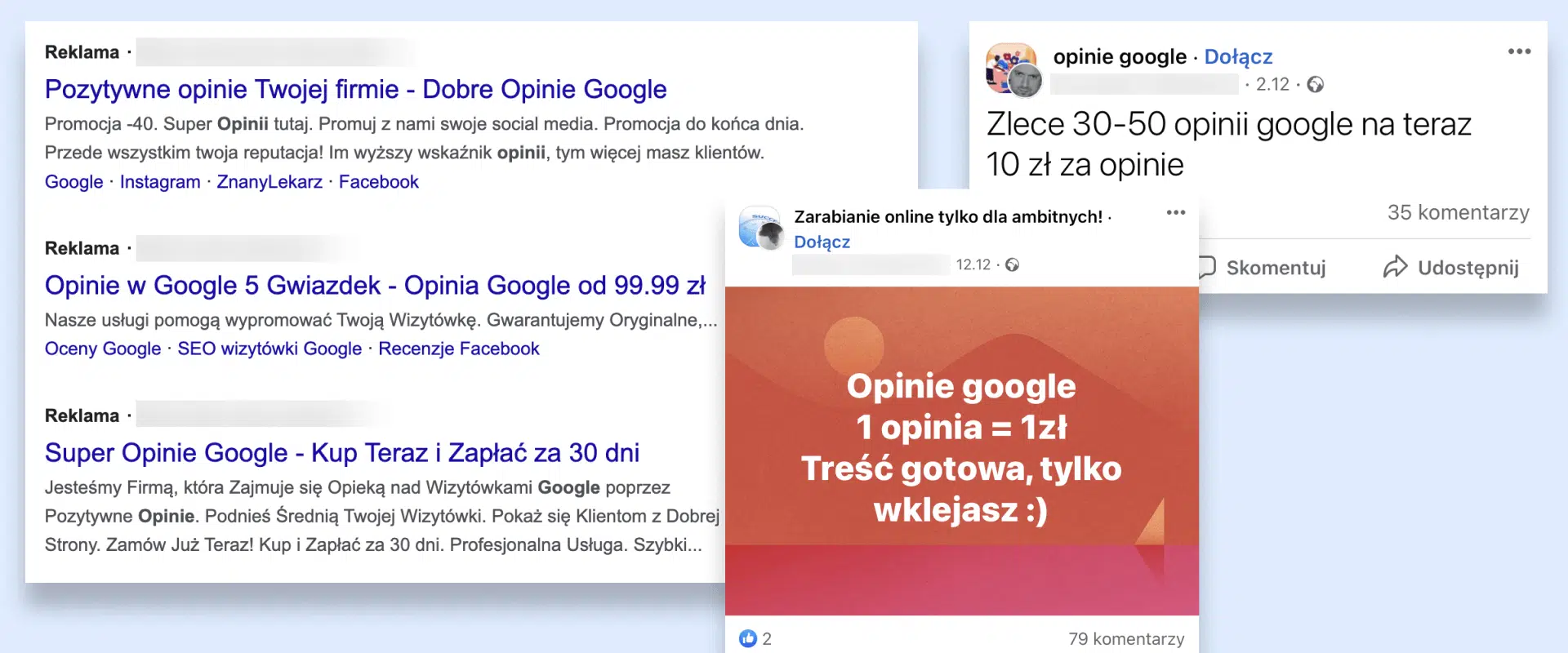 Co grozi za opinie na Google?