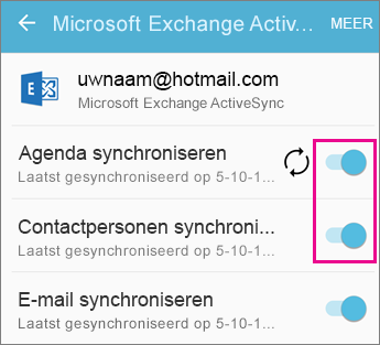 Hoe kan ik mijn Outlook synchroniseren?