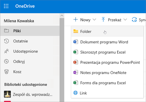 Jak dodać dowolny folder do OneDrive?