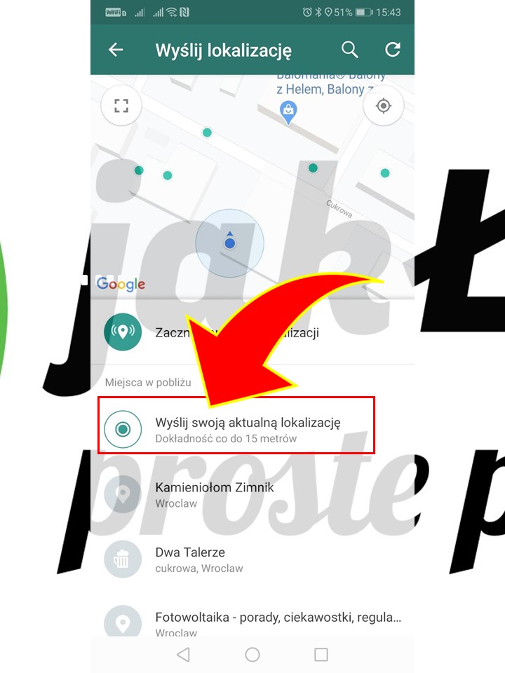 Jak dodać pinezkę na WhatsApp?