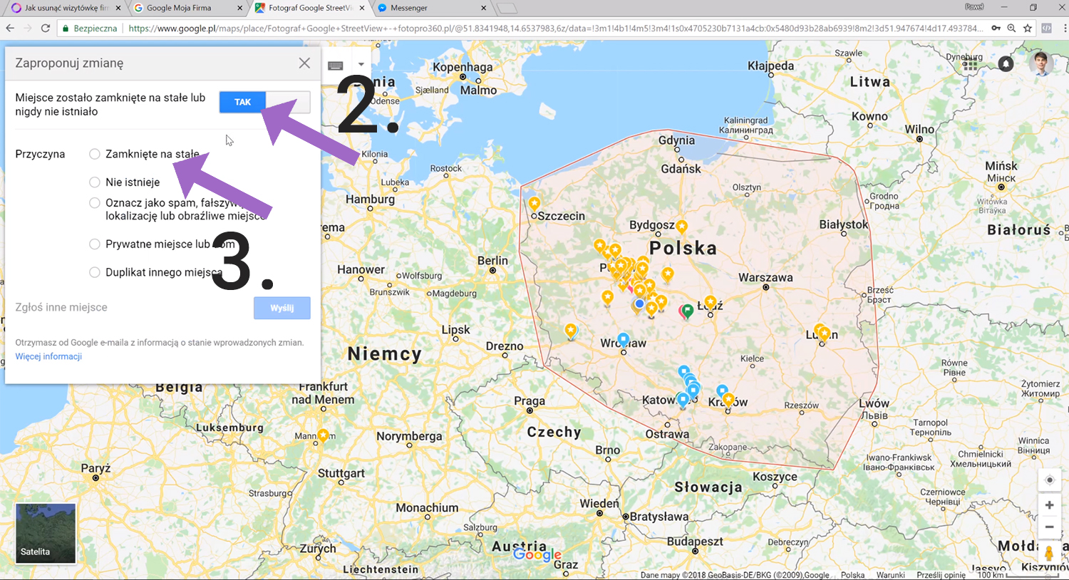 Jak Odpiac pinezkę z mapy Google?