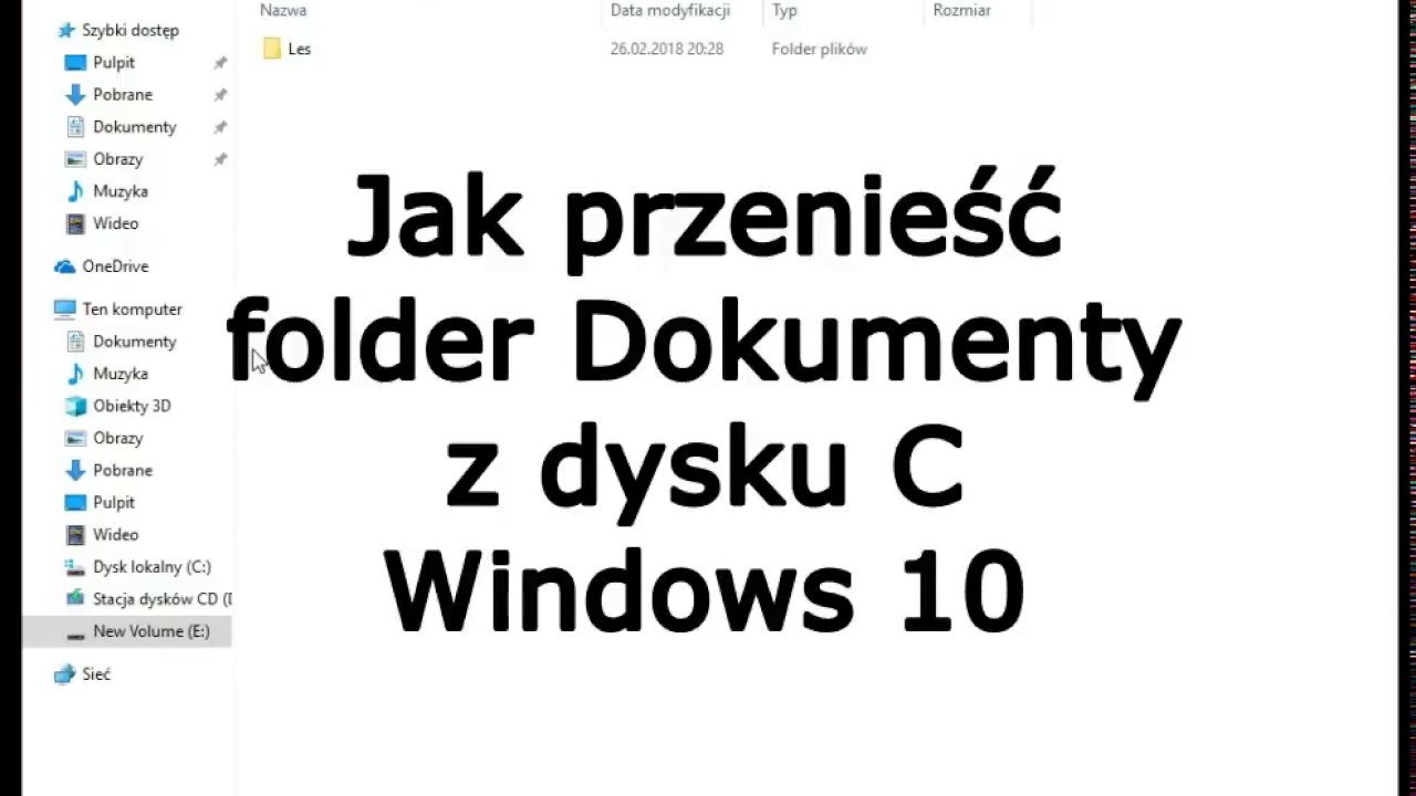 Jak przenieść folder Dokumenty?