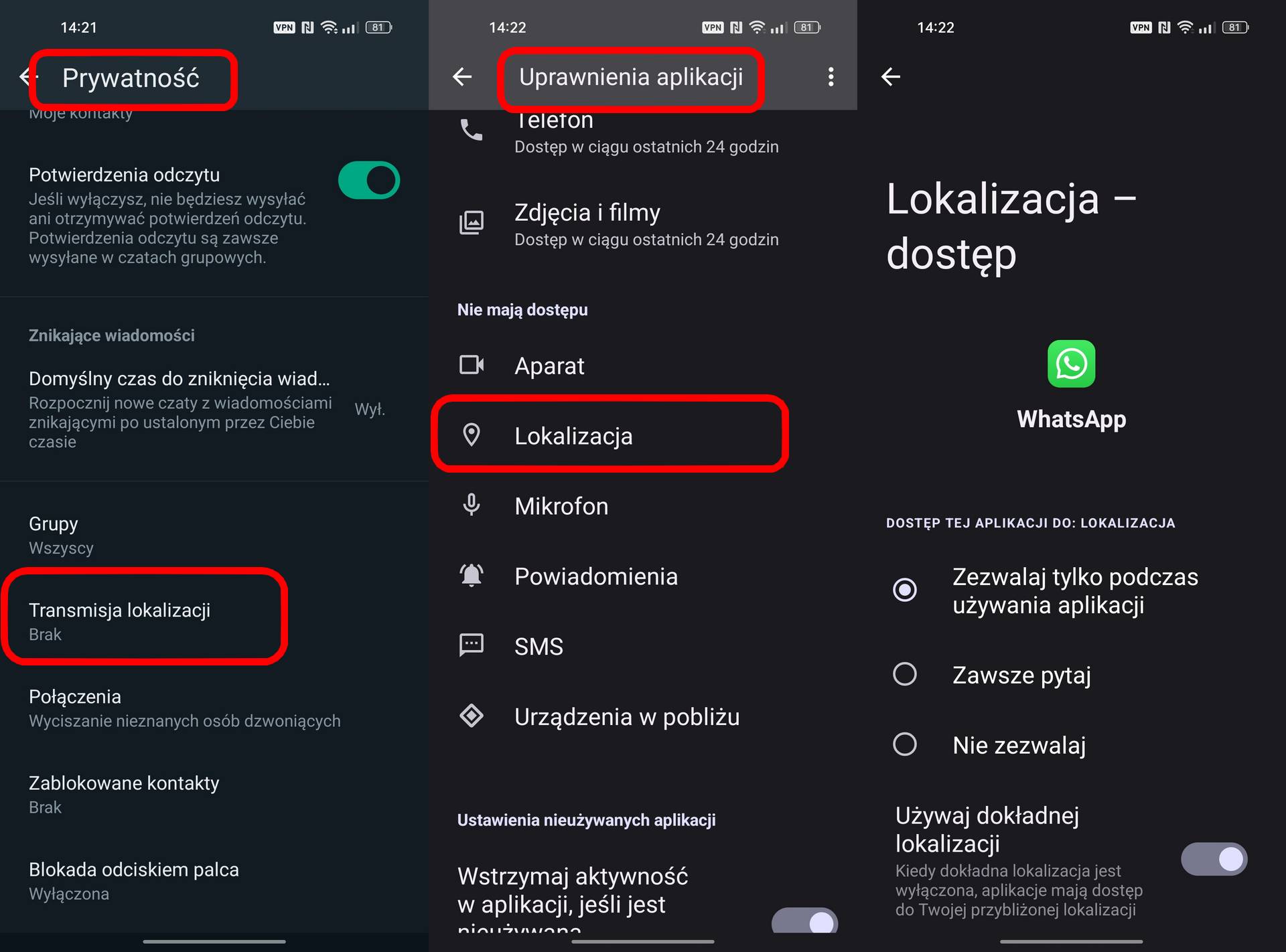 Jak sprawdzić lokalizację aplikacji?