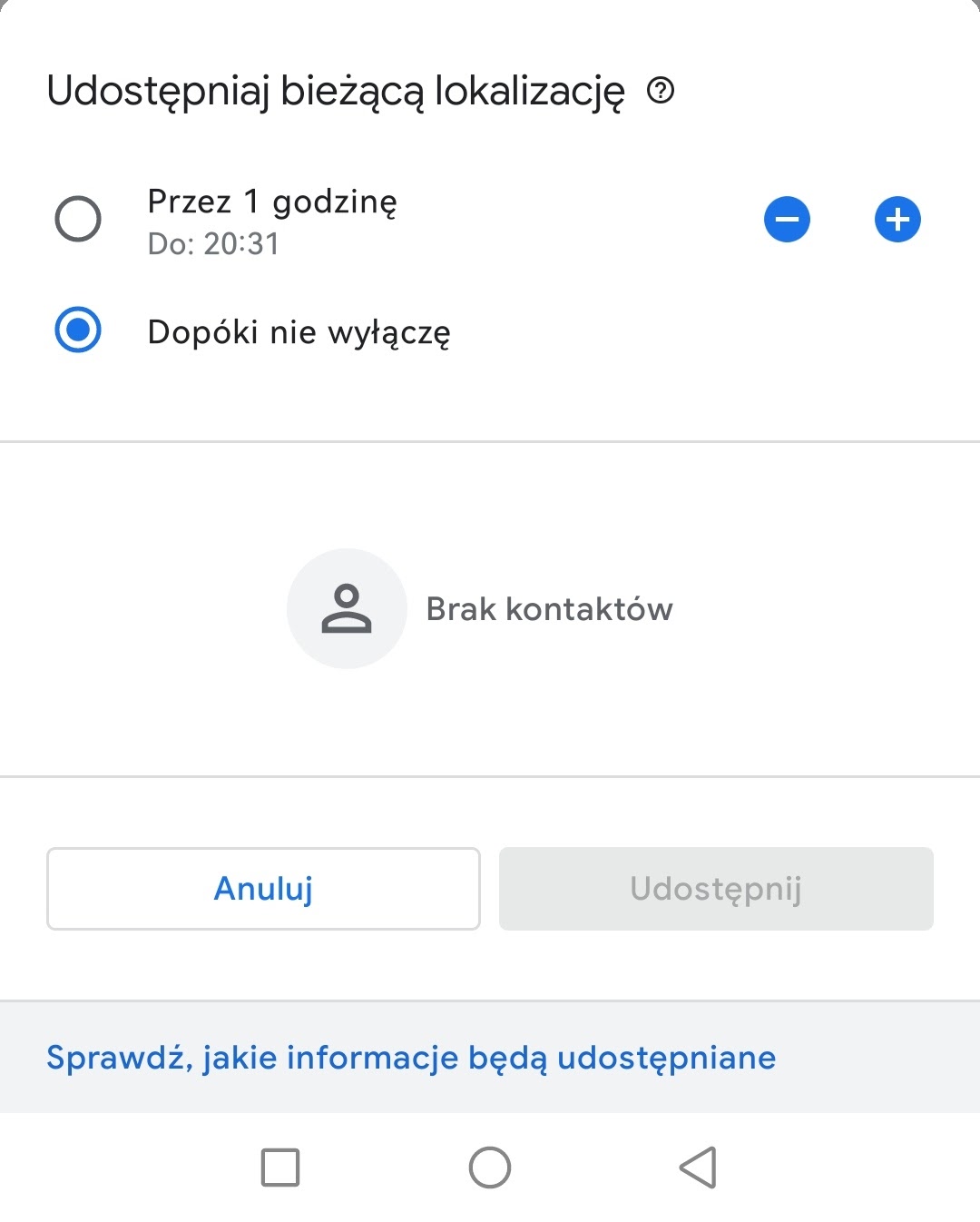 Jak udostępnić lokalizację Google Maps na stałe?