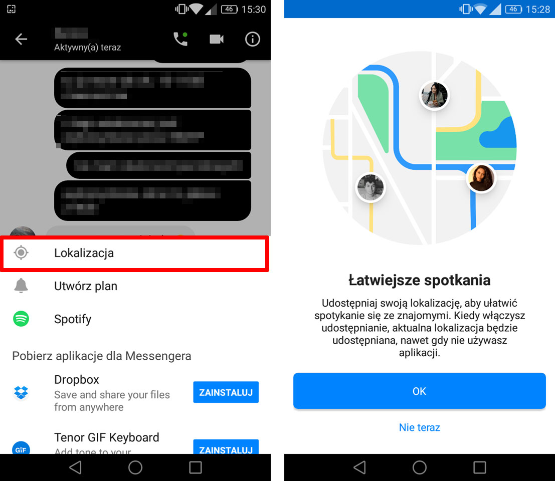 Jak udostępnić lokalizację Messenger iPhone?