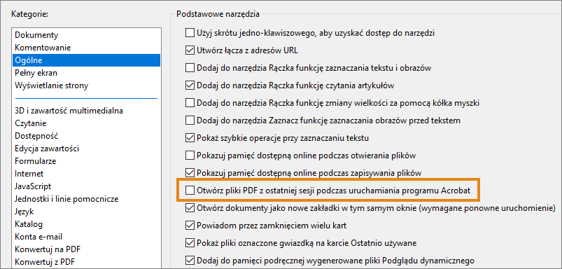 Jak ustawić otwieranie plików w PDF?