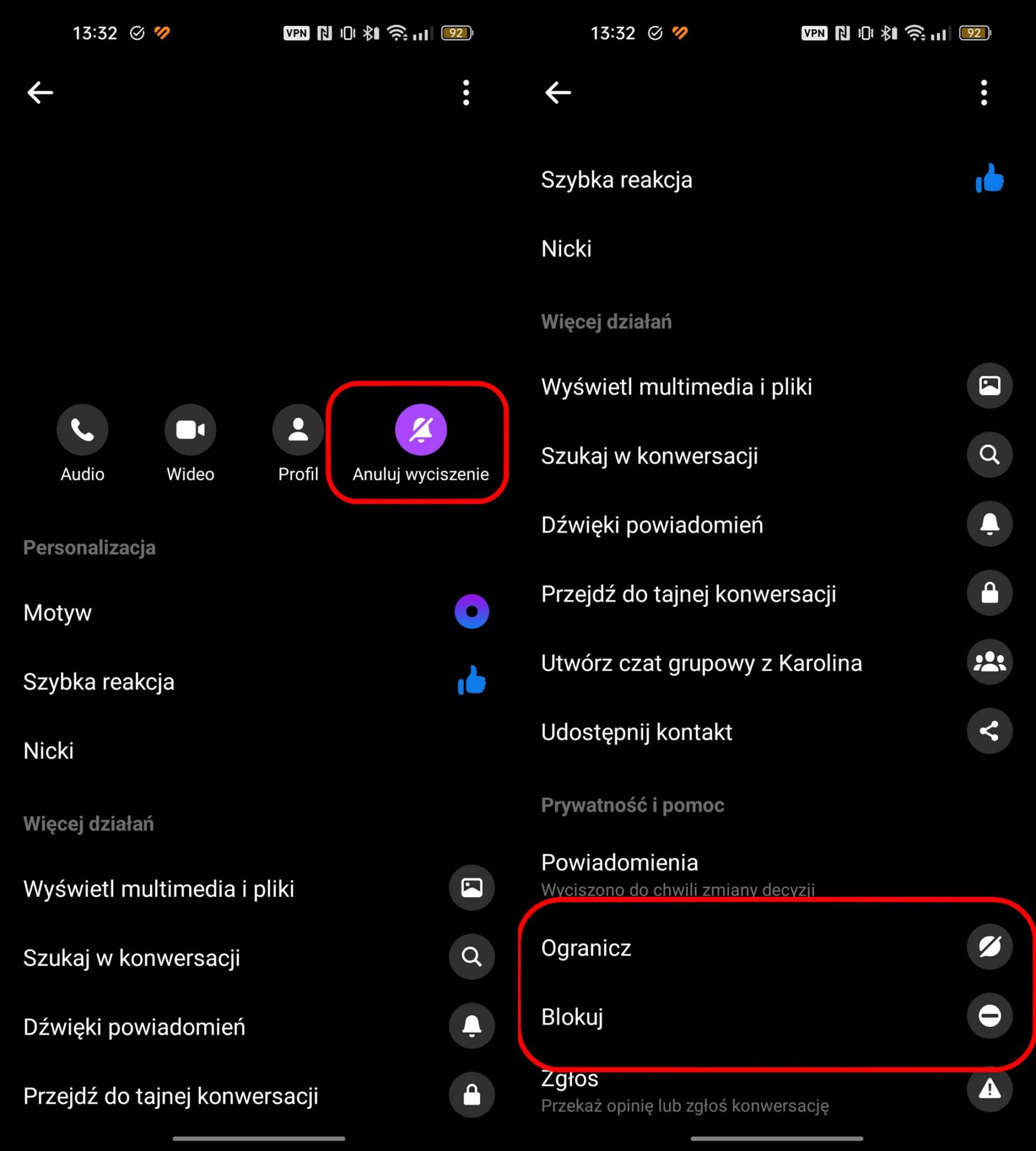Jak wygląda Czat gdy ktos cię zablokuje?