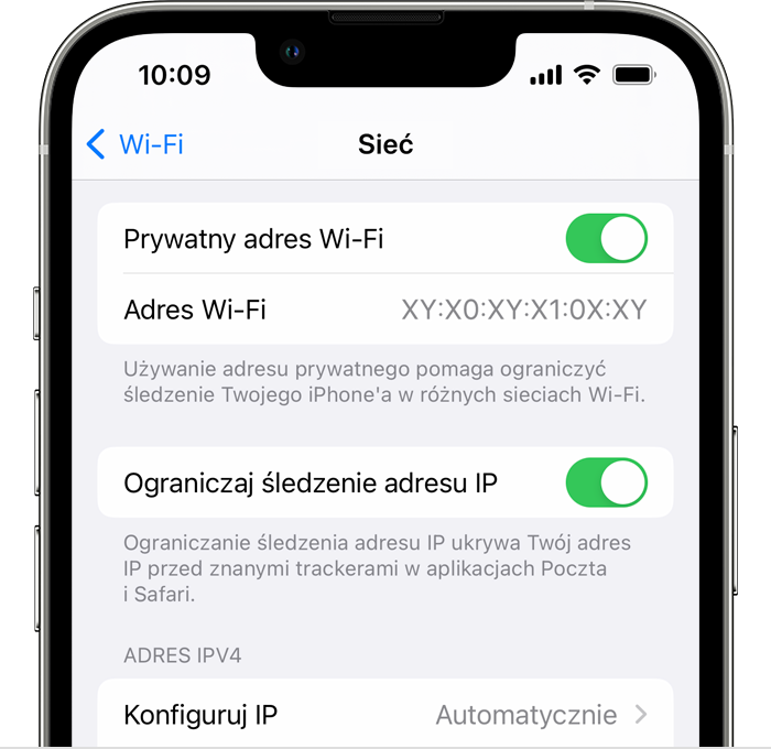Jak wyłączyć prywatny adres Wi-Fi?