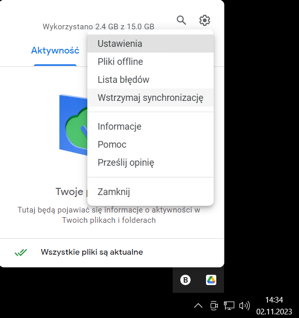 Jak wylaczyc synchronizację chmury?