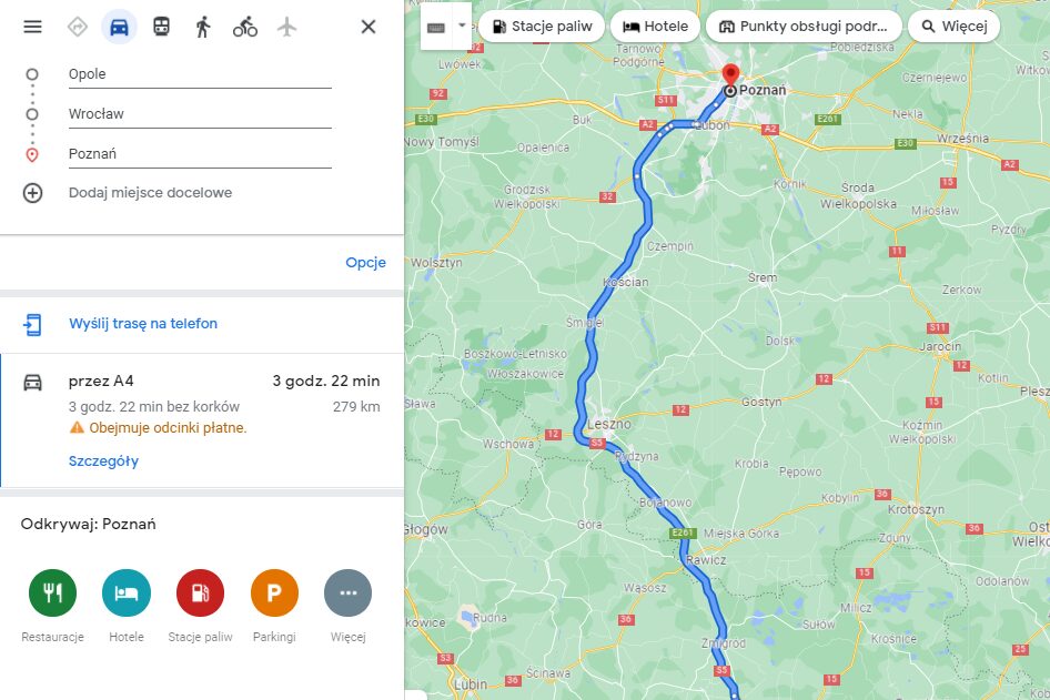Jak Wyznacz trasę z wieloma punktami?