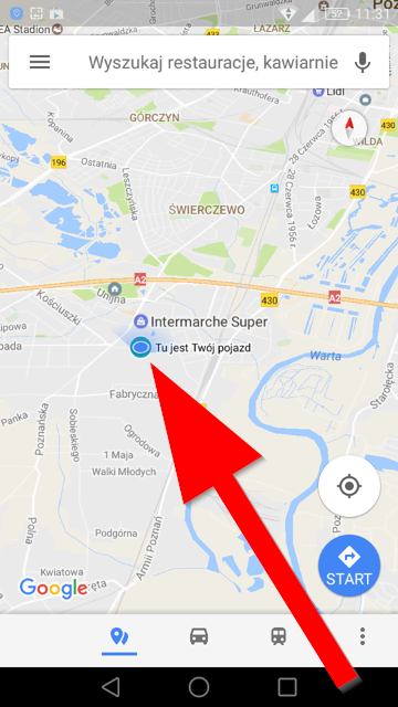 Jak znaleźć swoje auto na Google Maps?