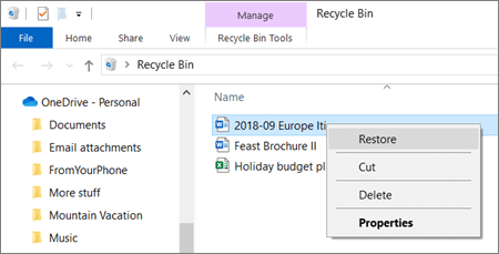 Jak obnovit soubor z OneDrive?